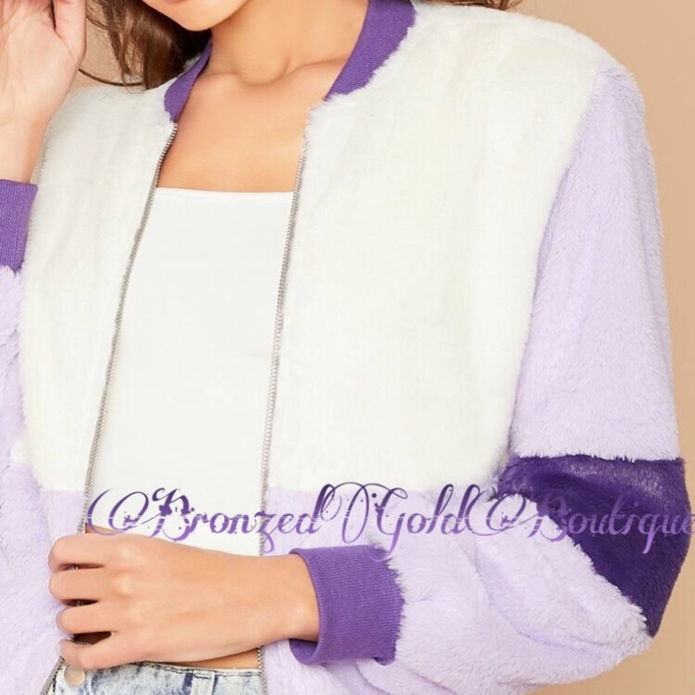 💜🤍💜Bomber Jacket💜🤍💜 - Picture 4 of 6